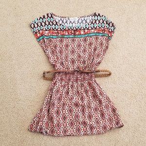 Global print mini dress